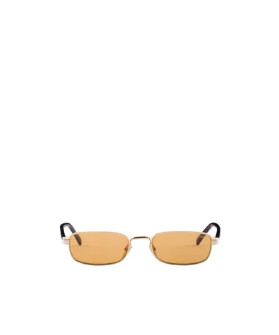 Prada Sunglasses With The Iconic Metal Plaque In Honey Lenses