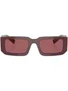 Prada Rectangle-frame Sunglasses In Rot