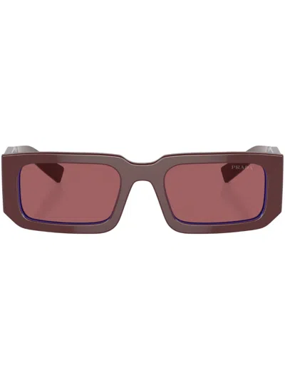 Prada Rectangle-frame Sunglasses In Rot