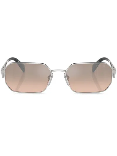Prada Metal Rectangular Sunglasses In Multi
