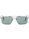 Prada Rectangle-frame Sunglasses In Silver