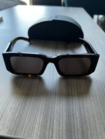 Pre-owned Prada Rectangle Frame Sunglasses In Tortoise