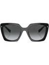 Prada Sonnenbrille Mit Eckigen Formen In Black