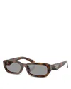 Prada Rectangle Sunglasses, 55mm In Brown