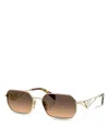 Prada Rectangular Women's Sunglasses, Gradient Pr A50s In Pale Gold