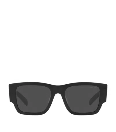 Prada Rectangle Sunglasses In Black