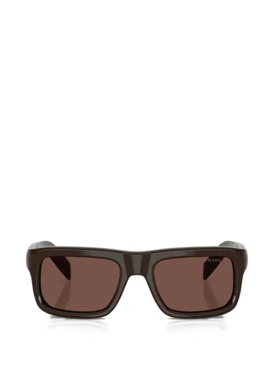 Prada Rectangle Sunglasses In Brown