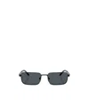 Prada Rectangular Frame Sunglasses With Dark Lenses In Gray