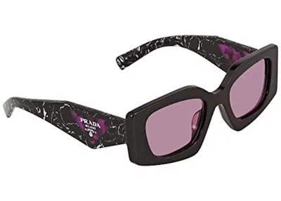 Pre-owned Prada Rectangle Sunglasses In Black (pr15ysf/1ab07o/52)