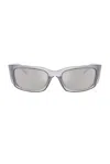 Prada Womens Grey Pr A14s Butterfly-frame Acetate Sunglasses In Transparent Silver