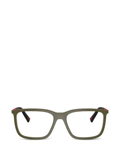Prada Rectangle-frame Glasses In Grün