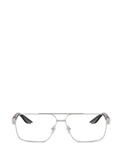 Prada Rectangle-frame Glasses In Silver