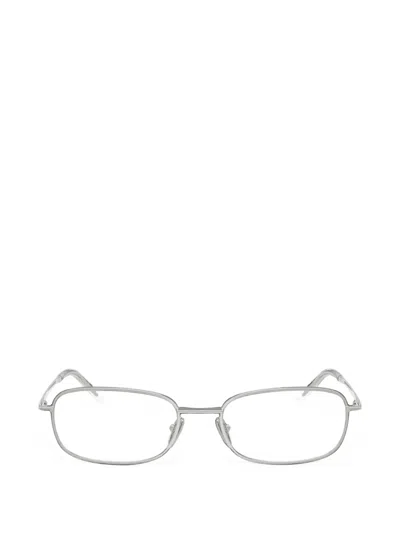 Prada Rectangle-frame Glasses In Silver