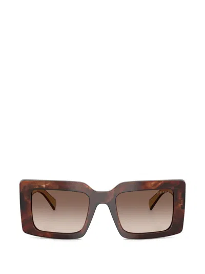 Prada Rectangle-frame Sunglasses In Brown