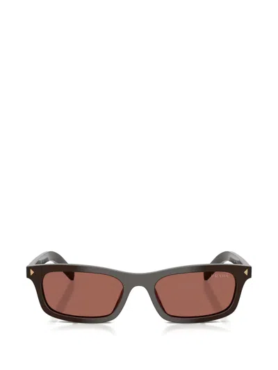 Prada Rectangle-frame Sunglasses In Transparent