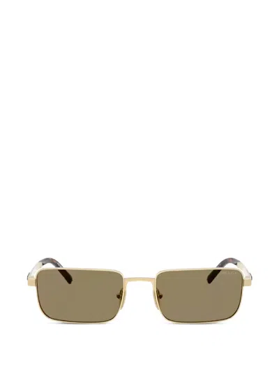 Prada Rectangle-frame Sunglasses In Gold