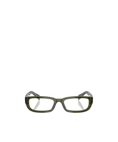 Prada Rectangular Flat Mirror In Green