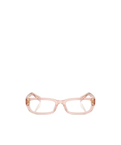 Prada Rectangular Flat Mirror In Rosy