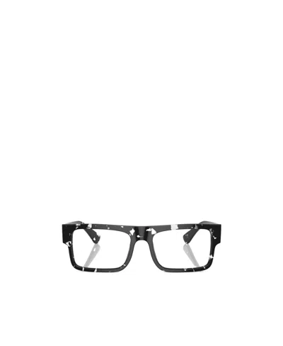 Prada Rectangular Frame Logo Flat Mirror In Black