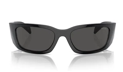 Prada Rectangular Frame Sunglasses In Black