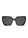 Prada Pr 15ws 1ab5z1 Geometric Polarized Sunglasses In Black