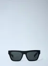 Prada Logo-print Rectangle-frame Sunglasses In Black