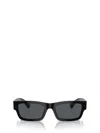 Prada Logo-engraved Rectangle-frame Sunglasses In Black
