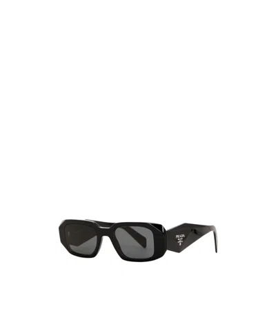 Prada Rectangular Frame Sunglasses In Black