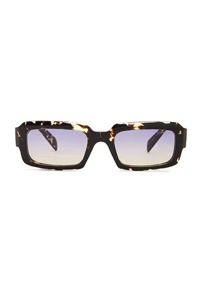 Prada Rectangular Frame Sunglasses In Black Crystal