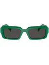 Prada Pr 27zs 11l08z Rectangle Sunglasses In Green