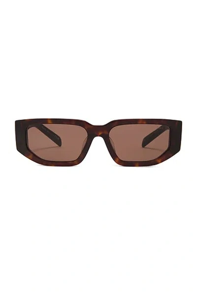 Prada Rectangular Frame Sunglasses In Tortoise