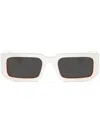 Prada Mens White Pr A07s Pillow-frame Acetate Sunglasses In Weiss