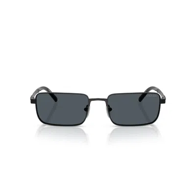 Prada Rectangular Frame Sunglasses With Dark Lenses In Black