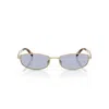 Prada Rectangular Gold-tone Metal Frame Sunglasses With Tortoiseshell Temples In Multi