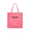 Prada Crochet Tote Bag In Pink