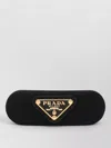 Prada Rectangular Metal Hair Accessory Gold Tone In Black