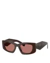 Prada Rectangular Sunglasses, 51mm In Brown