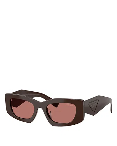 Prada Rectangular Sunglasses, 51mm In Brown