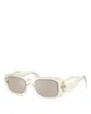 Prada 51mm Mirrored Rectangular Sunglasses In Champagne