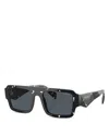 Prada Womens Black Pr A05s Rectangle-frame Abstract Acetate Sunglasses In Multi