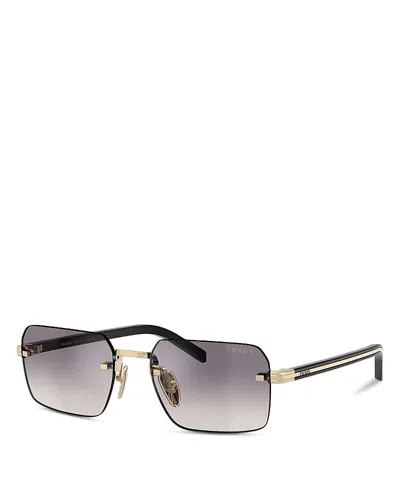 Prada Rectangular Sunglasses, 55mm In Black