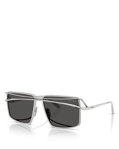 Prada Rectangular Sunglasses, 58mm In Brown