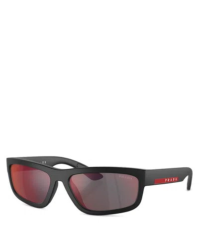 Prada Rectangular Sunglasses, 59mm In Red