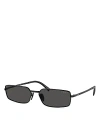 Prada 59mm Rectangular Sunglasses In Black/gray Solid
