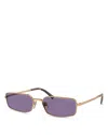 Prada Rectangular Sunglasses, 59mm In Brown/purple Solid