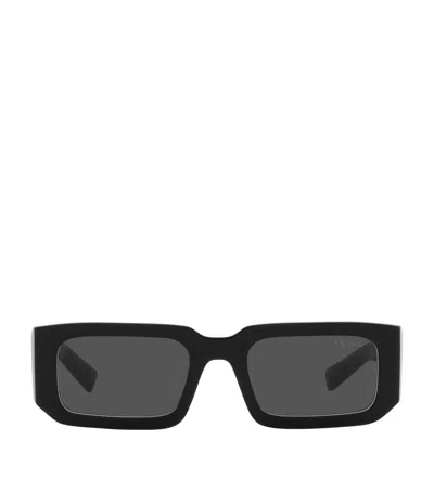 Prada Rectangular Sunglasses In Black