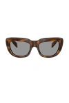 Prada 0pr D07s Oversized Rectangular Frame Tortoiseshell Sunglasses In Brown