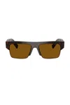 Prada Rectangular Sunglasses In Brown