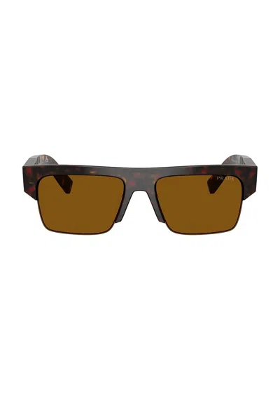 Prada Rectangular Sunglasses In Brown
