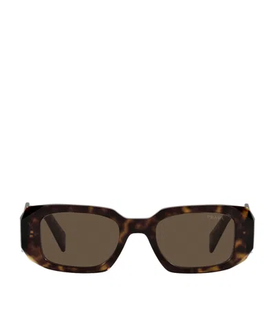 Prada Runway Geometric-frame Sunglasses In Brown